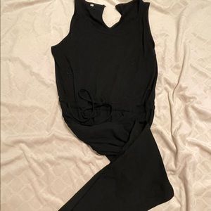 Sleeveless Tie Waist Jumpsuit, worn once, Black, Size L